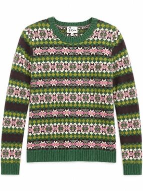 Lilly Pulitzer Fair Isle Wool Cashmere/Wool Blend Sweater L
